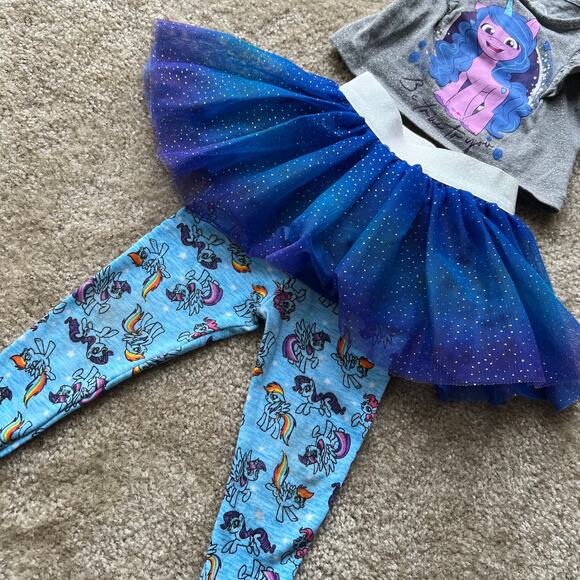 My Little Pony Long Sleeve, Leggings, Tutu, Headbands 3-Piece Outfit Size: 12M - Picture 4 of 13